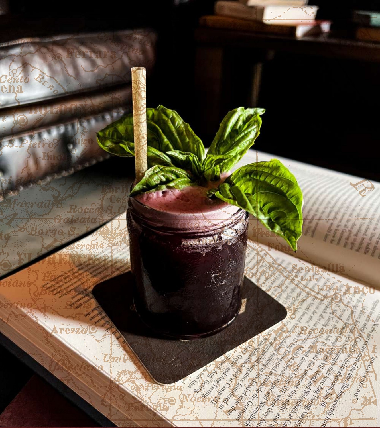 Cocktail with basil